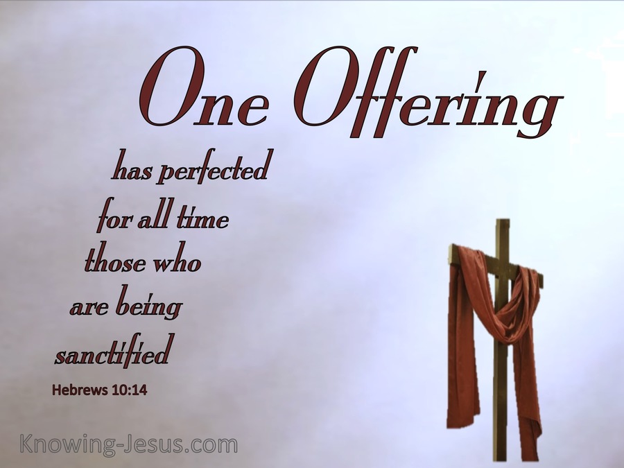 Hebrews 10:14 By One Perfect Offering (red)